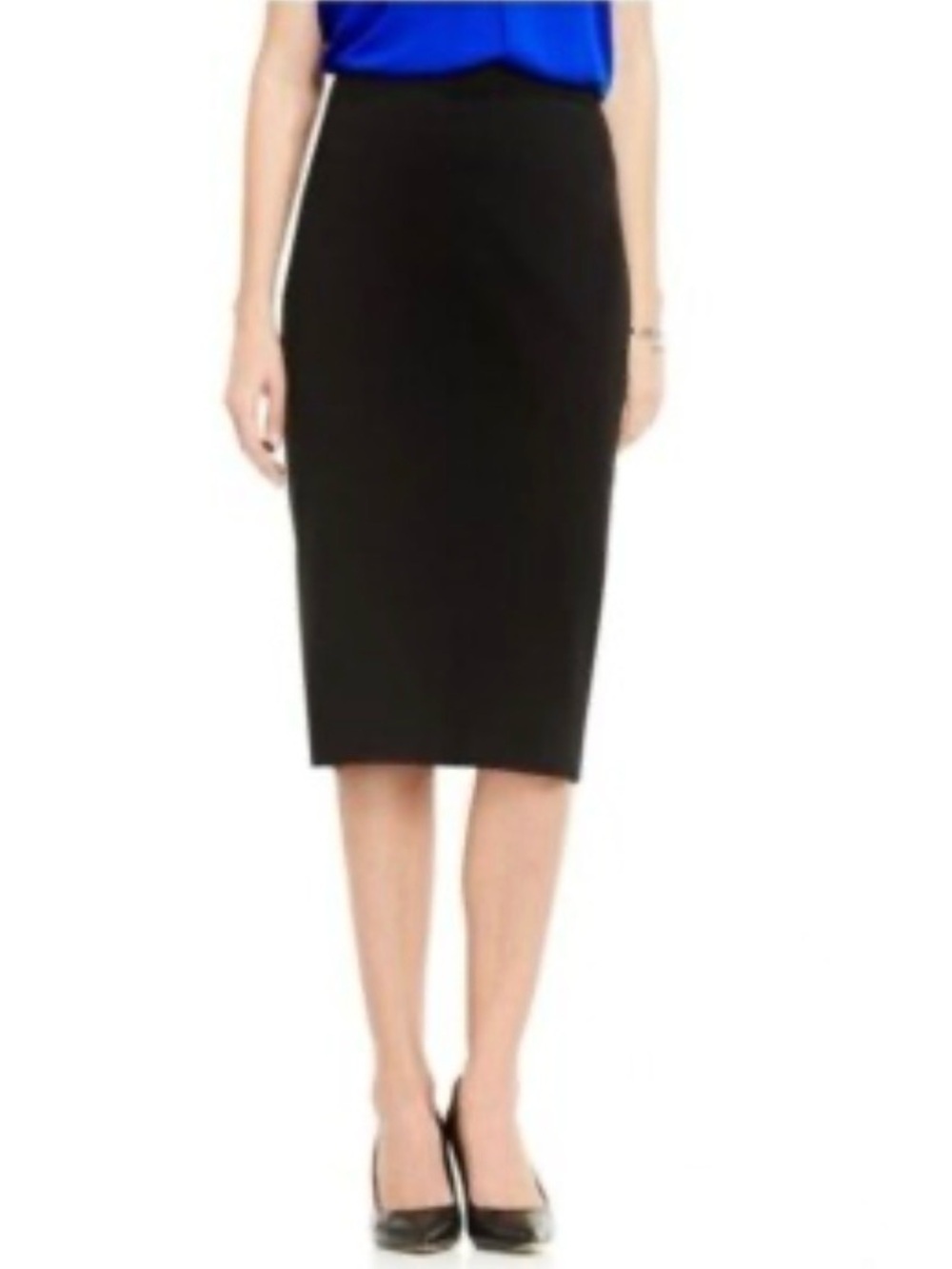 Vince Camuto Black High-Waist Pencil Skirt, Midi Length, Size L